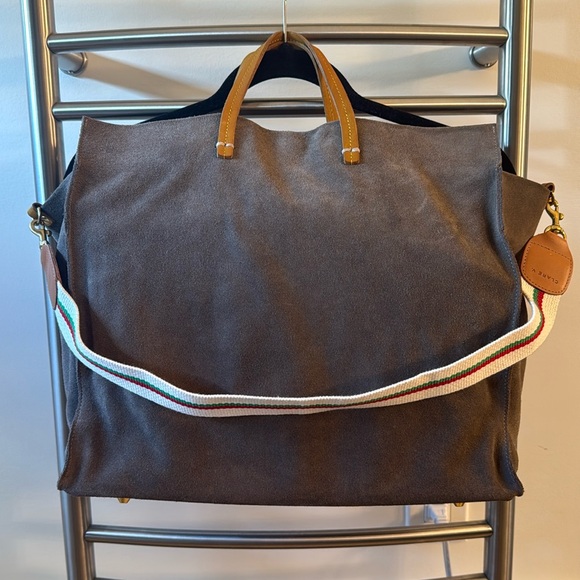 Clare V Handbags - Clare V Tote Bag large grey suede EUC!!
